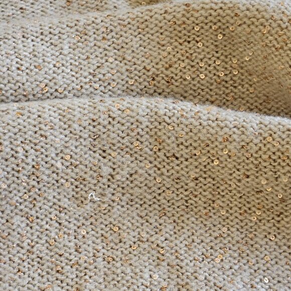 Tommy Hilfiger Sweater Womens XXL Beige LS Sequins Holiday Cottage Granola Girl - Picture 11 of 13